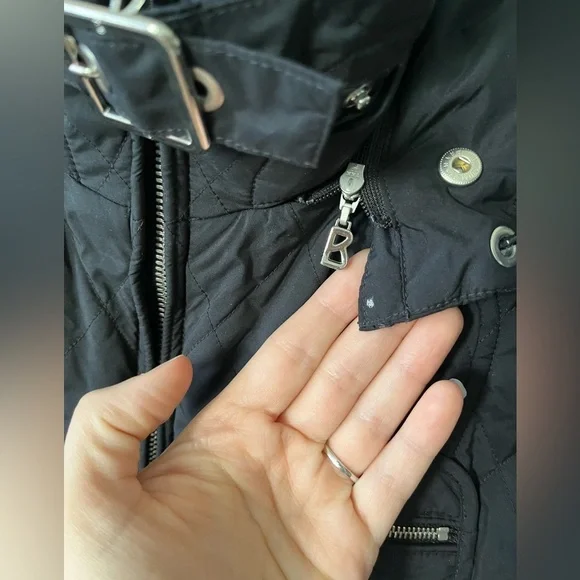 Bogner Black Quilted Ski Jacket With Detachable Hood Women's Size S - Picture 10 of 16